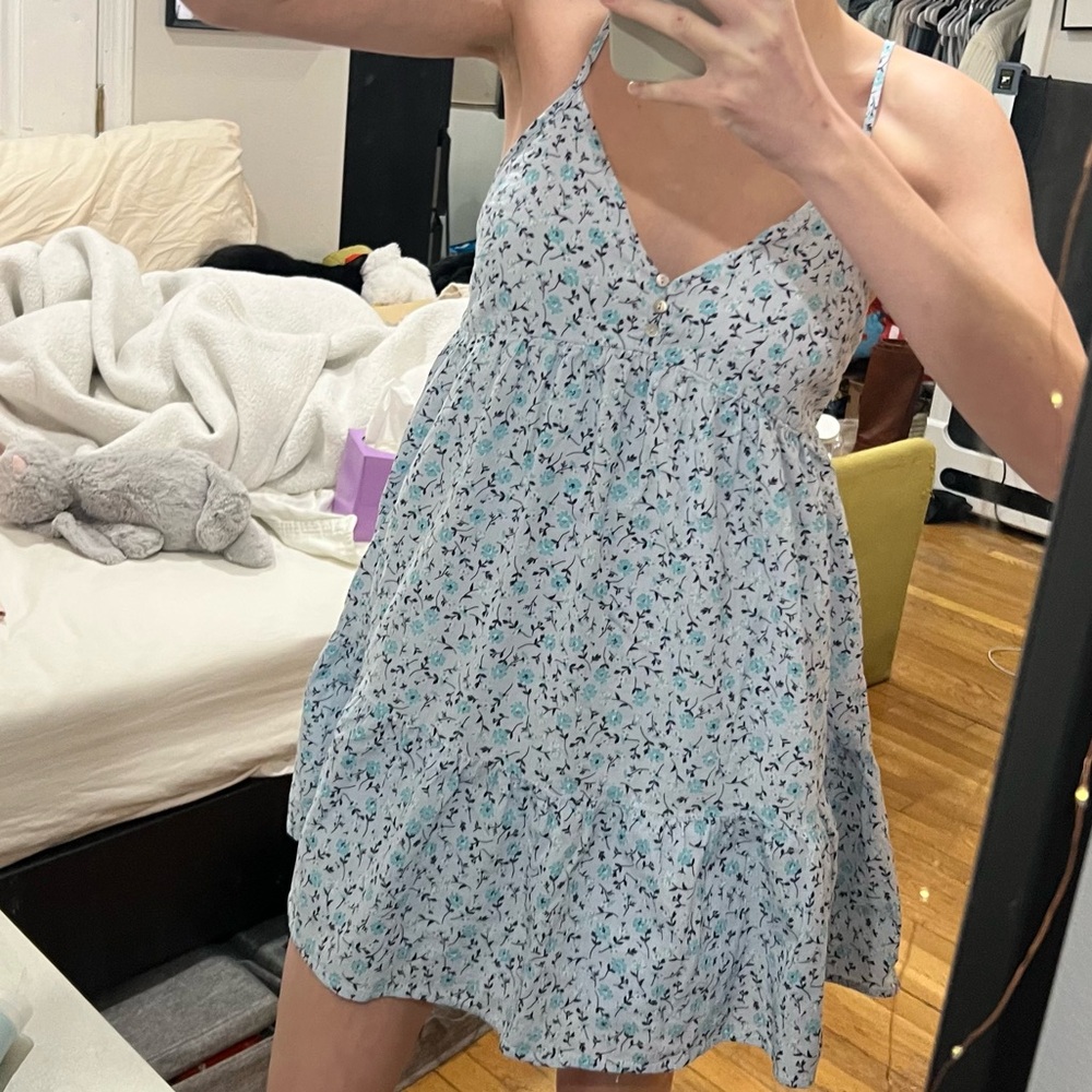 Blue Floral Summer Dress